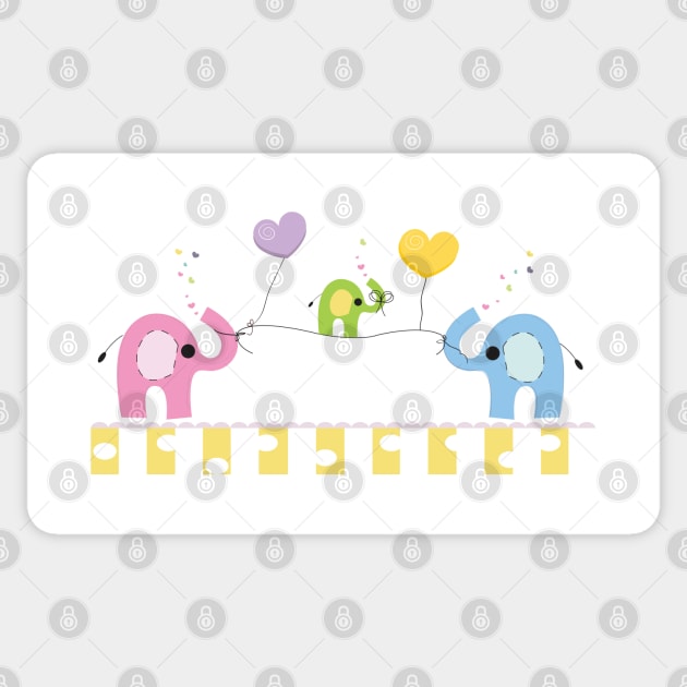 Cute elephants and baby elephant Sticker by GULSENGUNEL